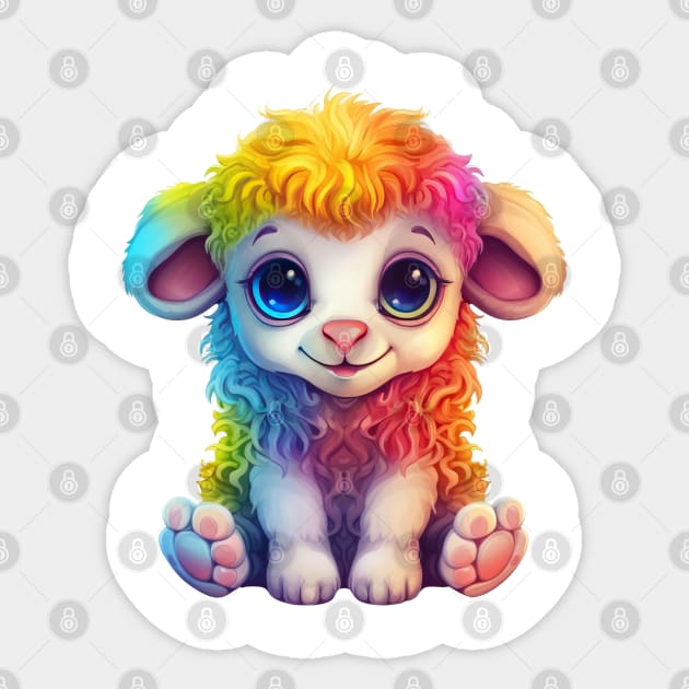 Rainbow Baby Sheep Sticker by Chromatic Fusion Studio